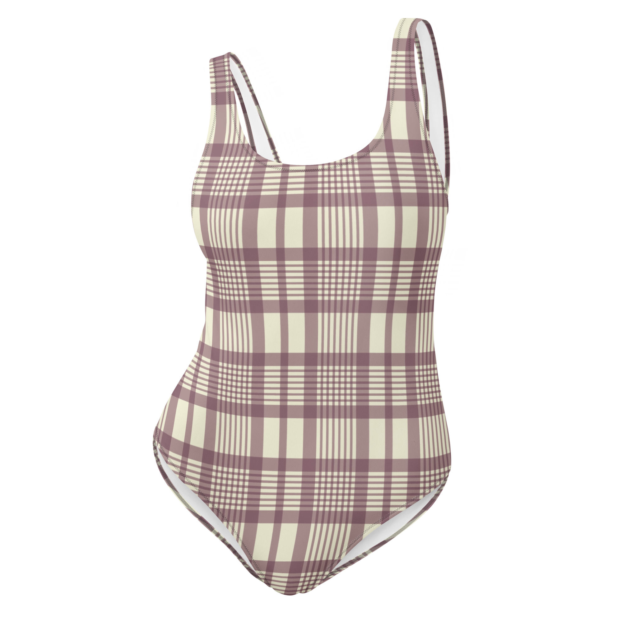 French Vineyard Plaid One-Piece Swimsuit