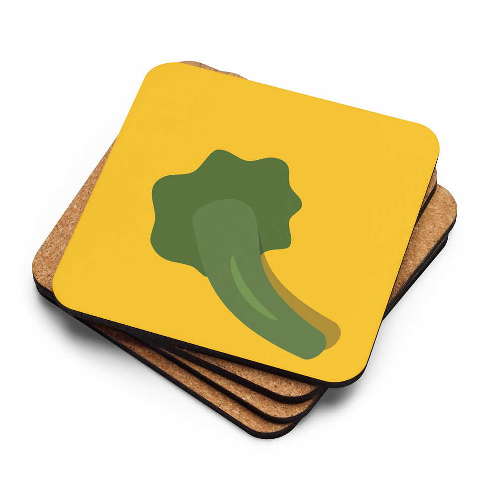Thumbnail: Yellow Pumpkin Top Cork-Back Coaster