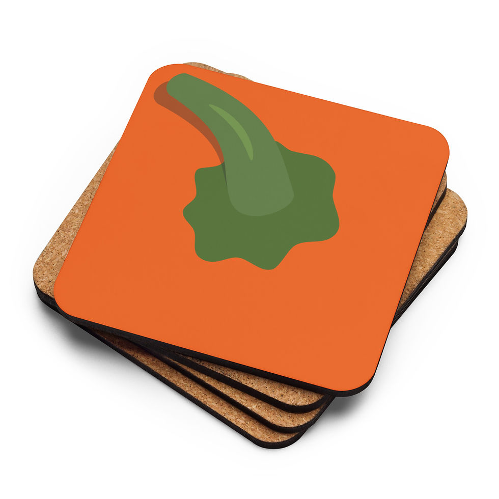 Thumbnail: Pumpkin Top Cork-Back Coaster