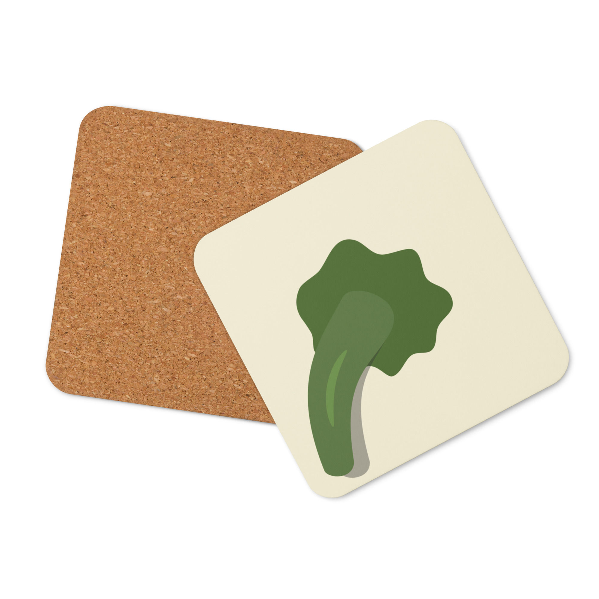 White Pumpkin Top Cork-Back Coaster