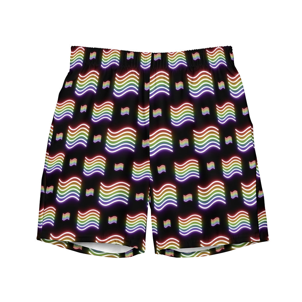 Pride Wave Neon Signs Swim Trunks