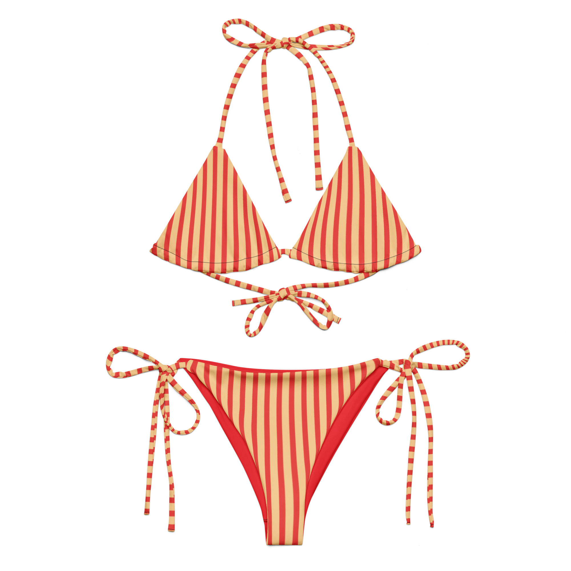 Cream Soda Stripes String Bikini