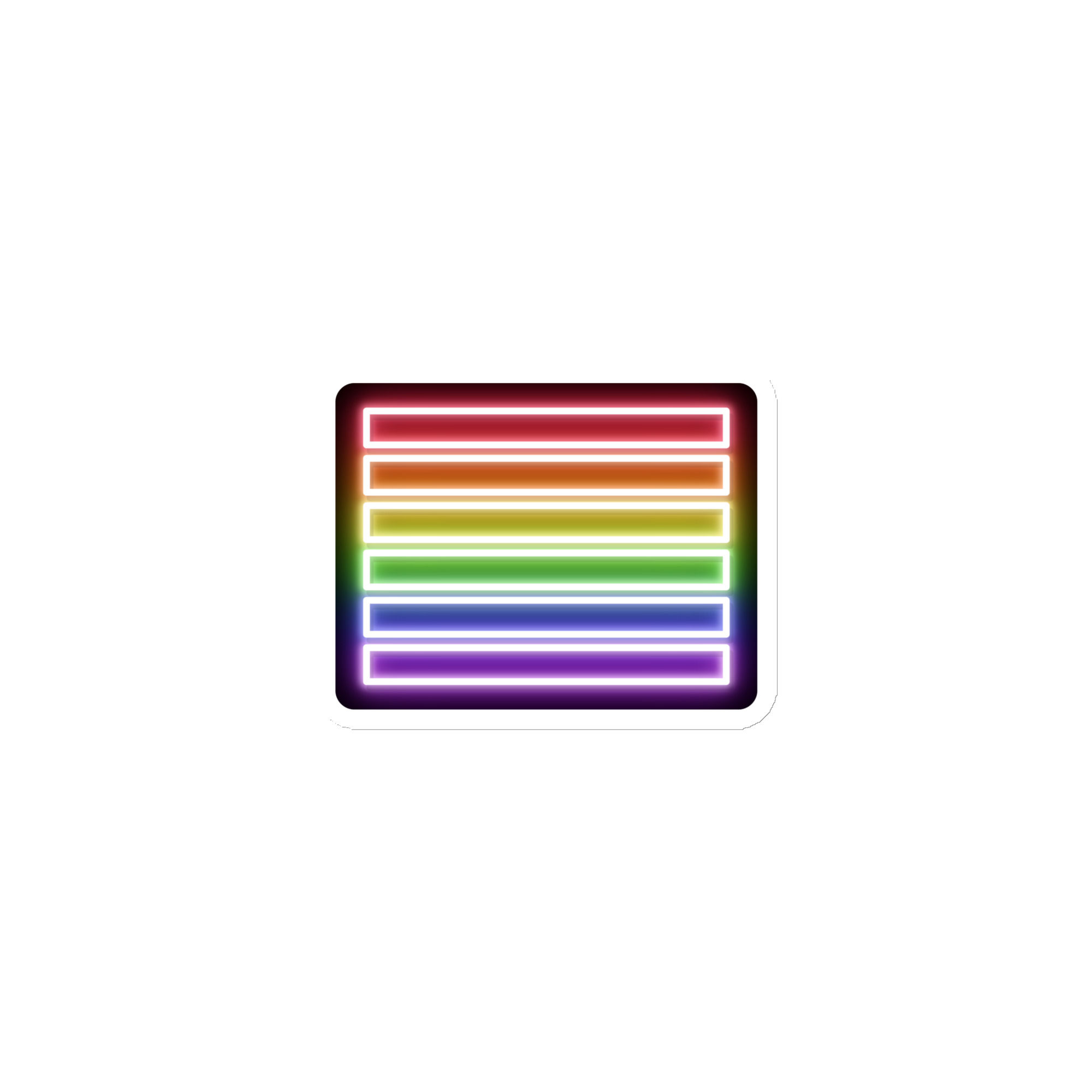 Neon Pride Flag Sign Magnet