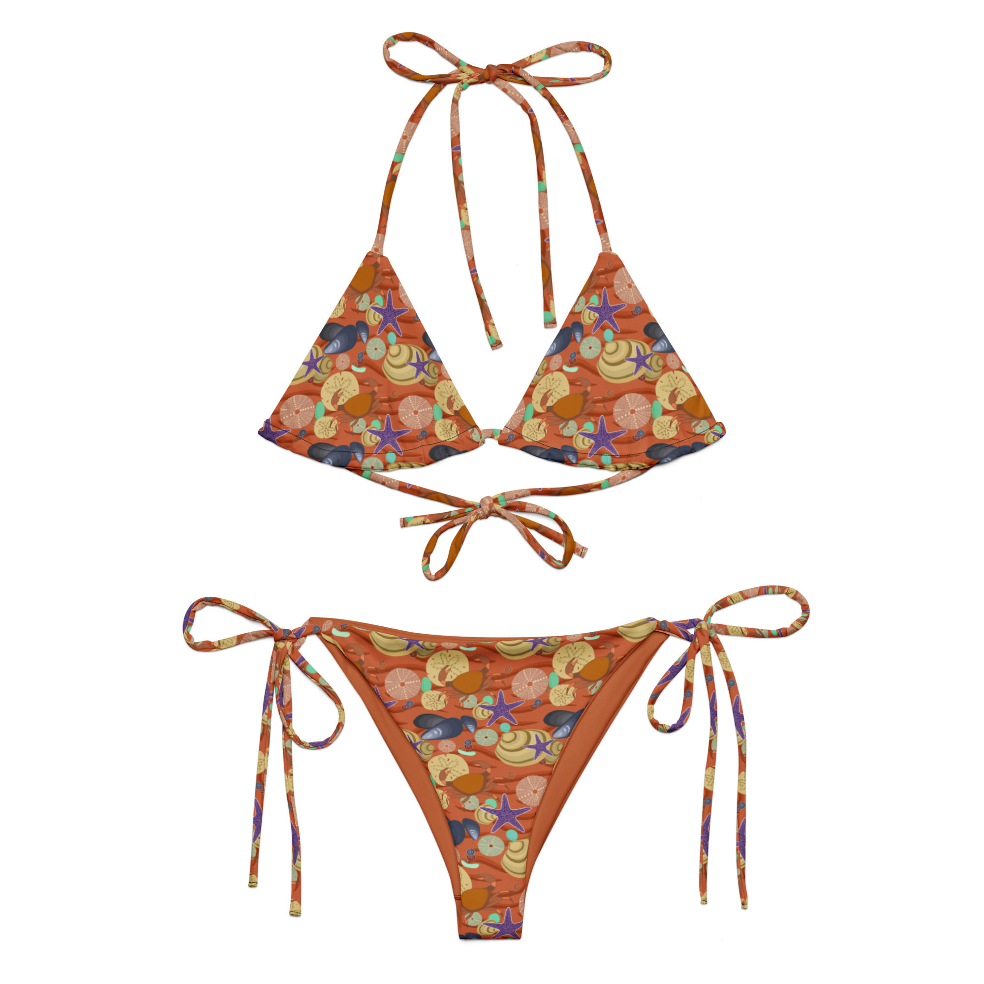 Seashells By The Red Shore Recycled String Bikini