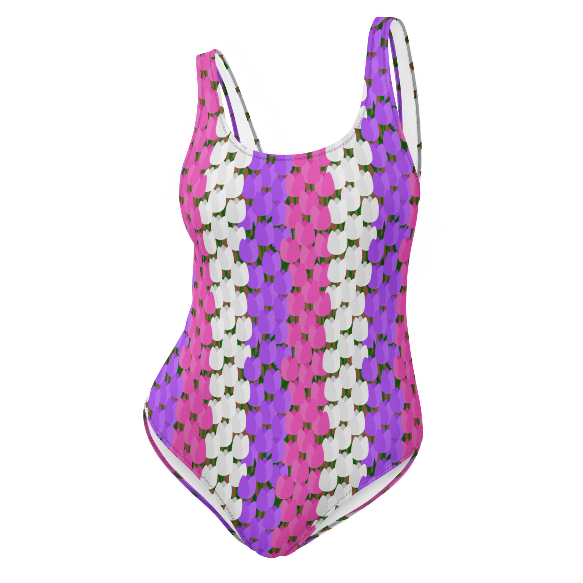 Spring Tulip Field One-Piece Swimsuit