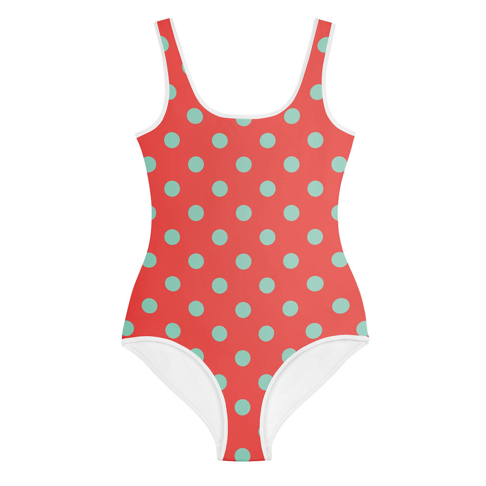 Summer Mint Dots Youth Swimsuit