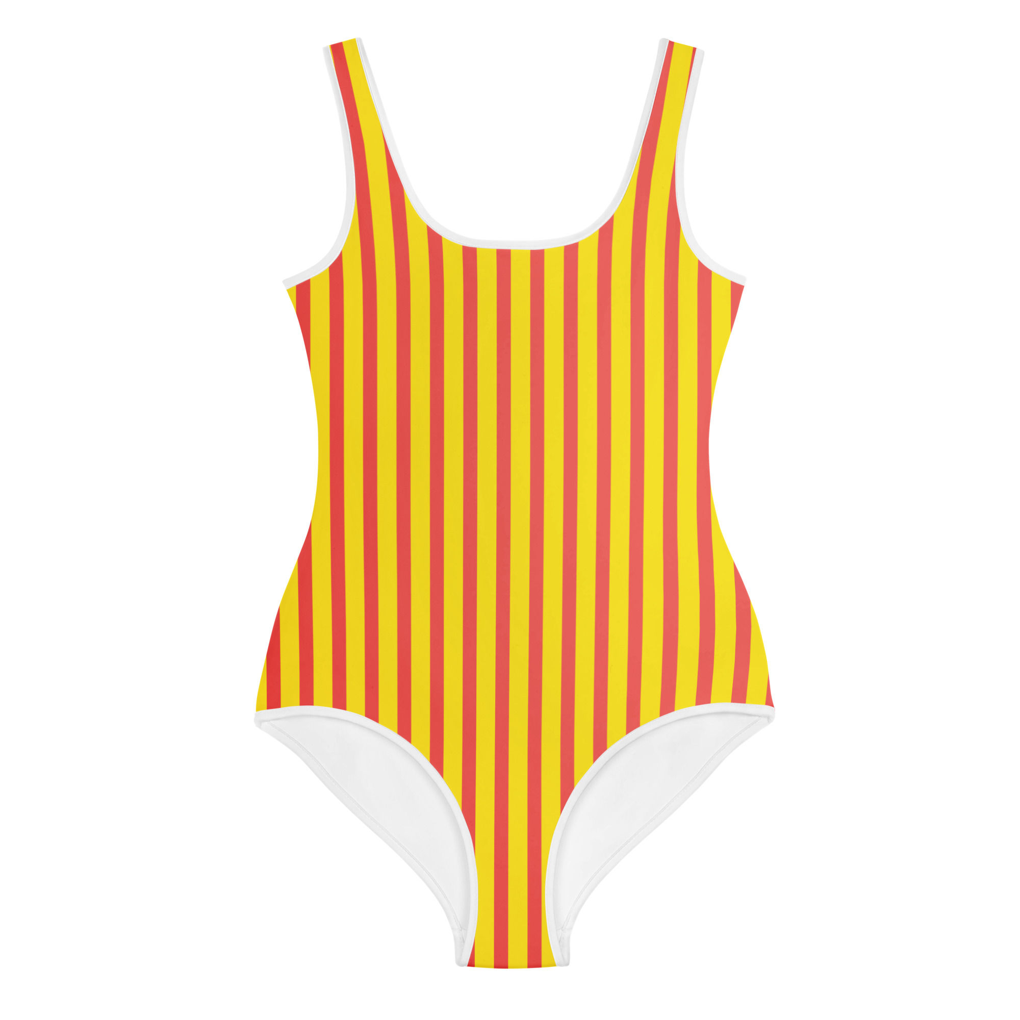 Sunshine Coral Stripes Youth Swimsuit