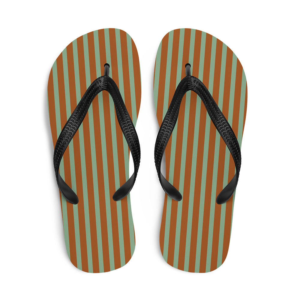 Mint Forest Stripes Flip-Flops