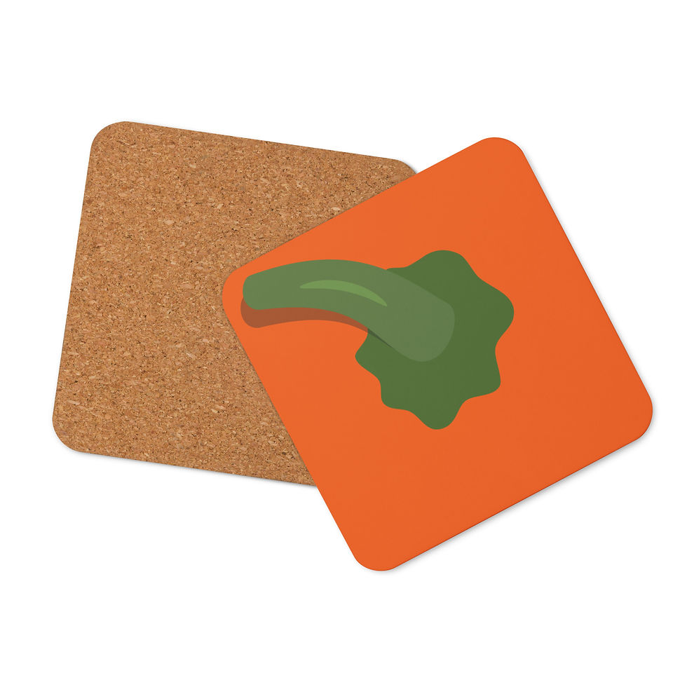 Pumpkin Top Cork-Back Coaster