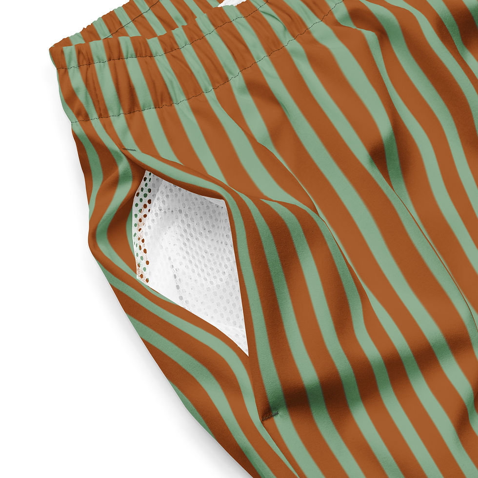 Thumbnail: Mint Forest Stripes Swim Trunks