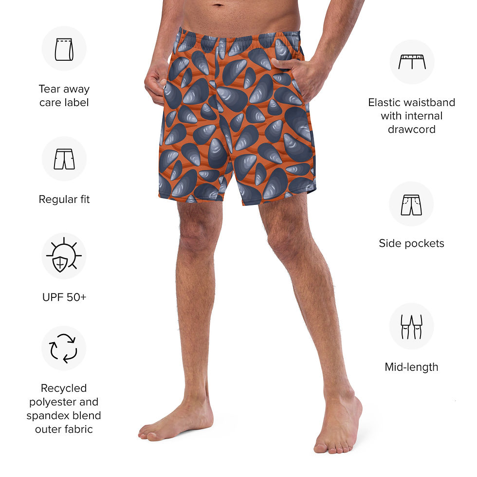 Mussels In The Sand Swim Trunks