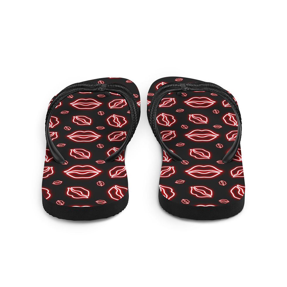Thumbnail: Red Neon Kiss Flip-Flops