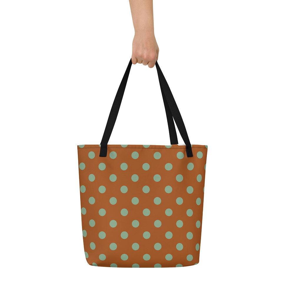 Thumbnail: Mint Forest Dots Large Tote Bag