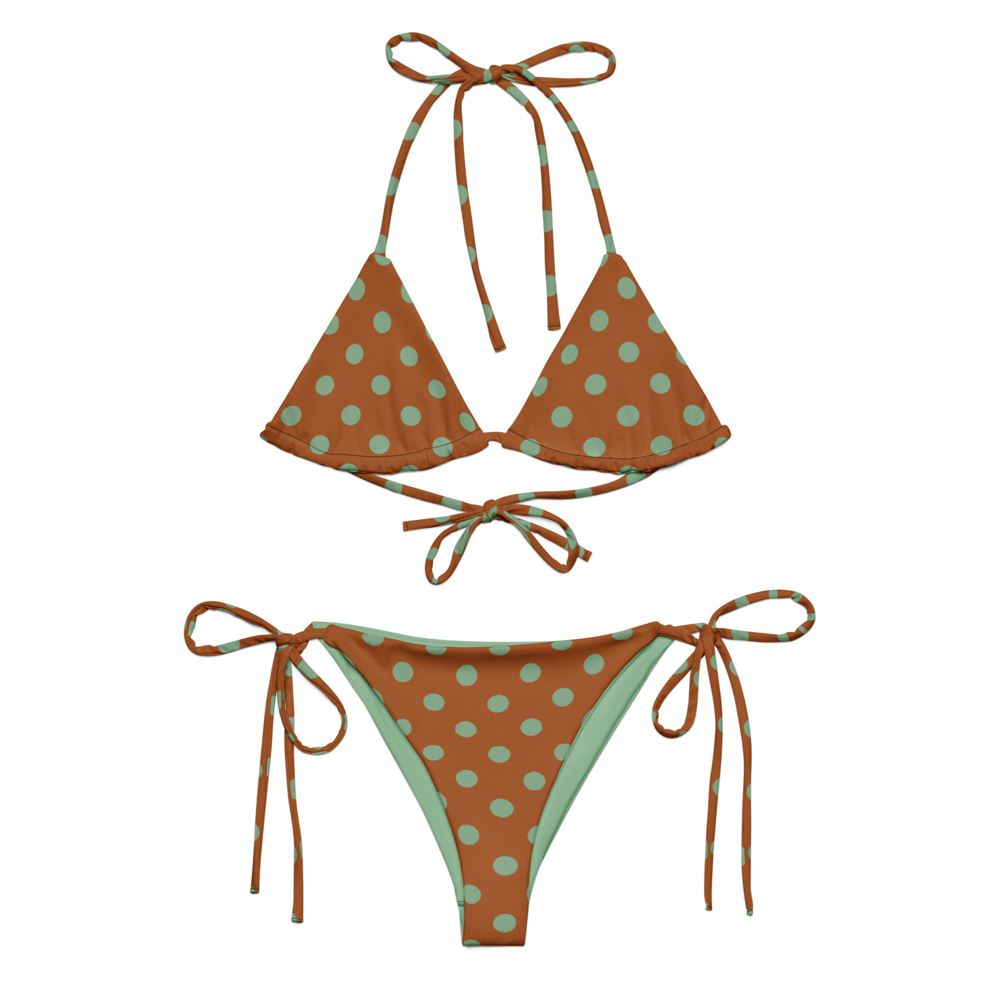 Mint Forest Dots String Bikini