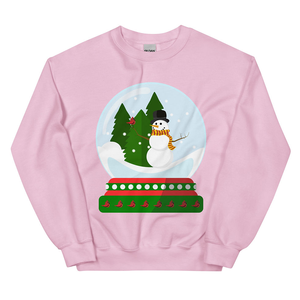 Thumbnail: Snowman Snow Globe Pink Sweatshirt