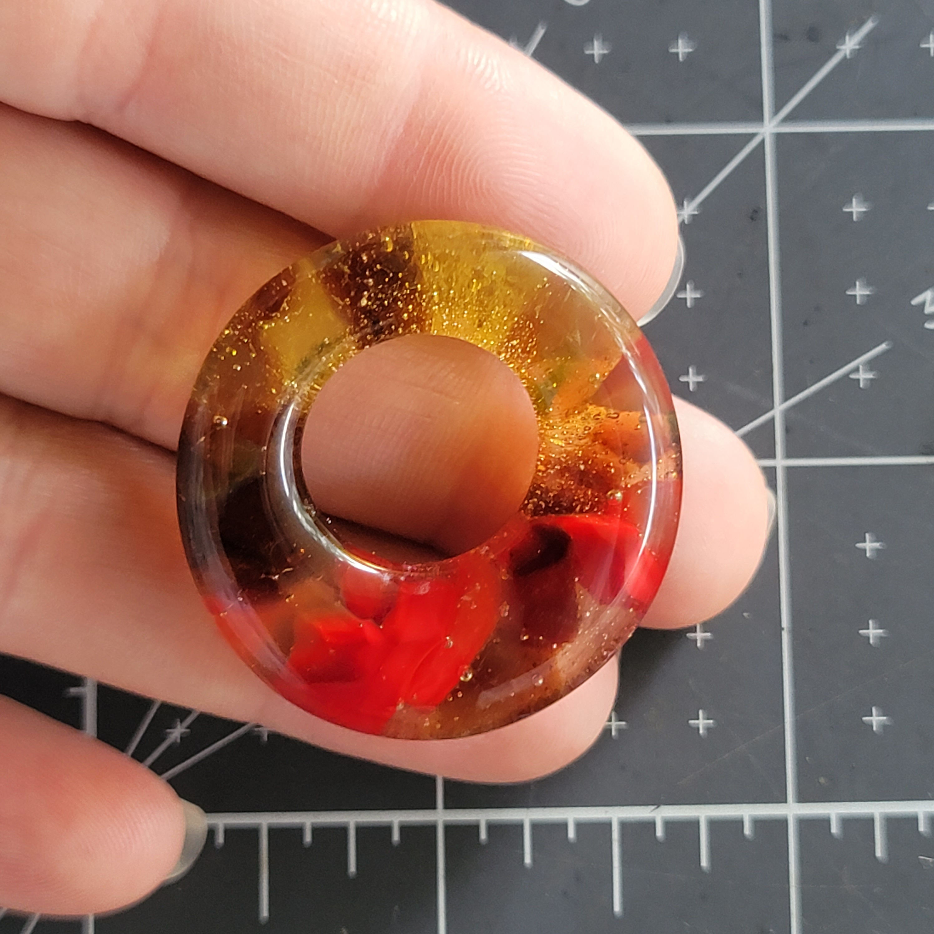 Fused Glass Donut Cabochon C31