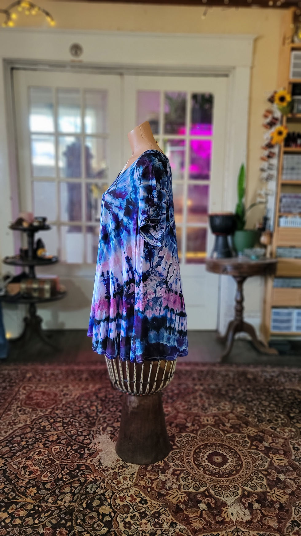Thumbnail: Purple Spiral 3XL Short Sleeve Tunic TD39