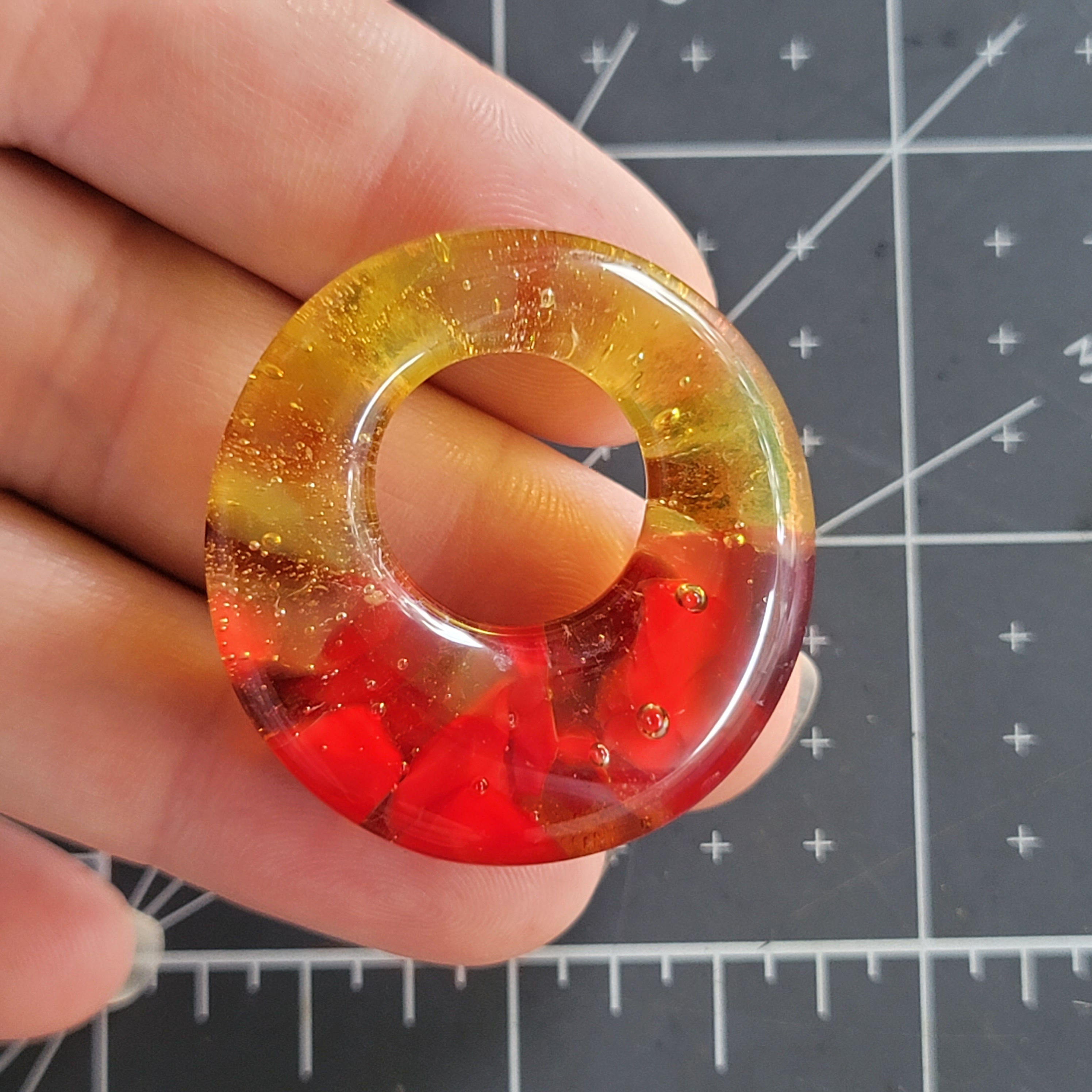 Fused Glass Donut Cabochon C23