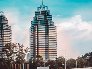 King and Queen towers rising above the Sandy Springs, Georgia skyline, showcasing the city’s distinctive architecture and growing Perimeter business district.