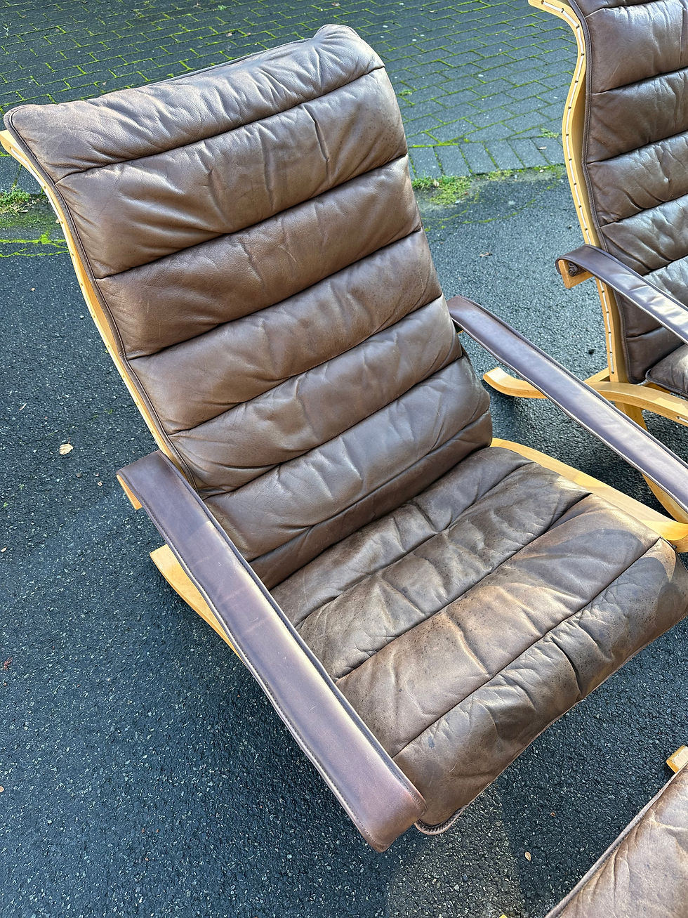 縮圖：set of 2 'Flex' folding chairs + hockers, Ingmar Relling, Westnofa, Norway, 70s