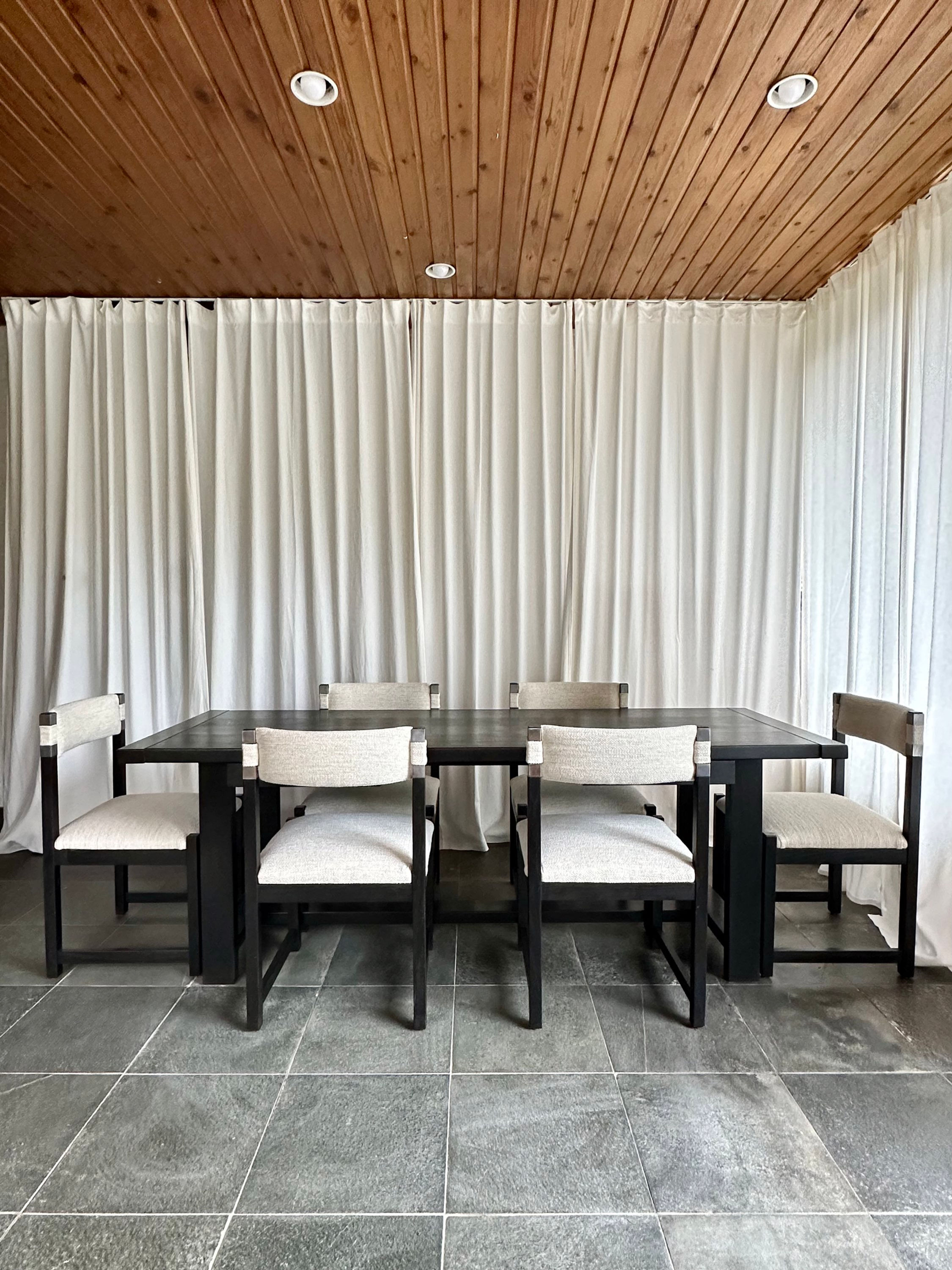 Brutalist dining set, Jean Batenburg, MI, Belgium, 1969