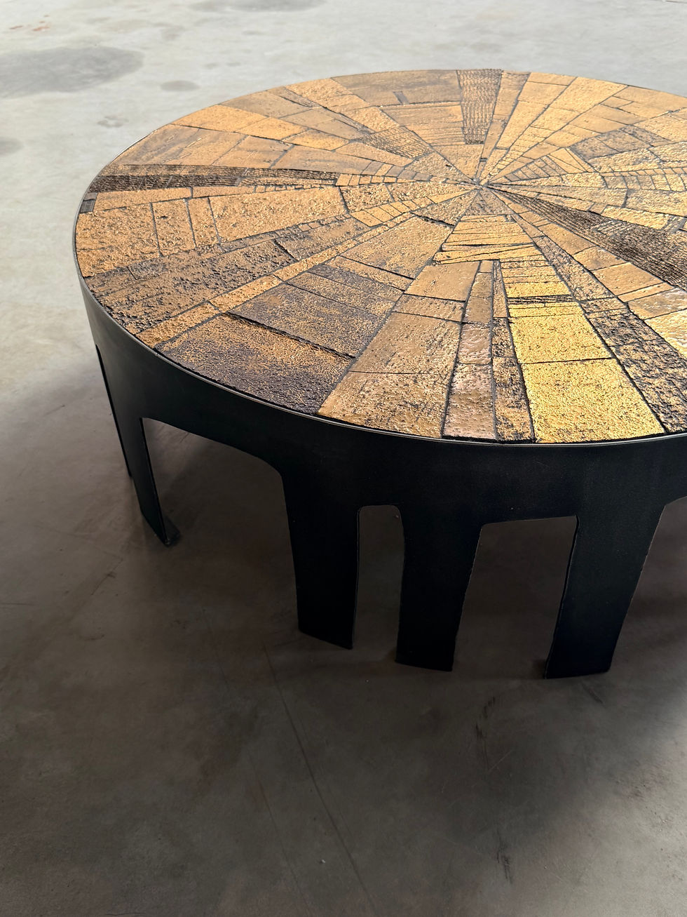 Miniatura: Gold glazed coffee table, Jules Dewaele, Pia Manu, Belgium, 1960s