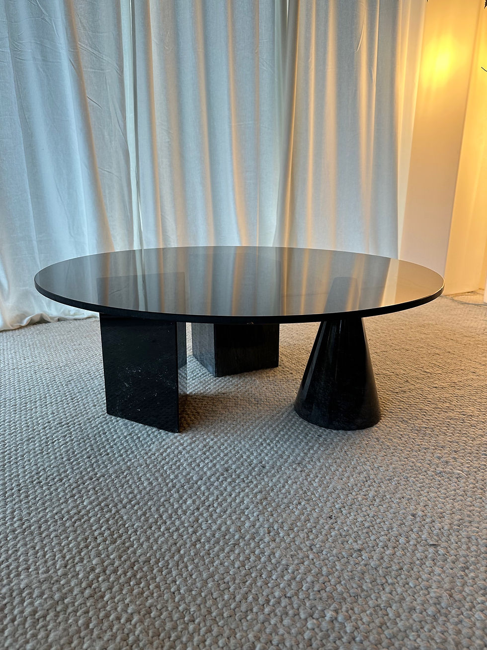 Miniatura: Vintage Italian coffeetable, marble & smoked glass