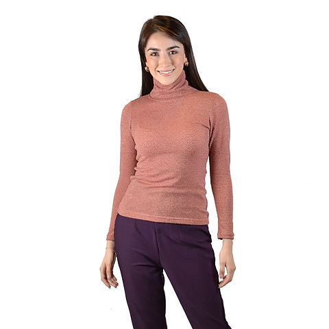 blusa rosa cuello alto