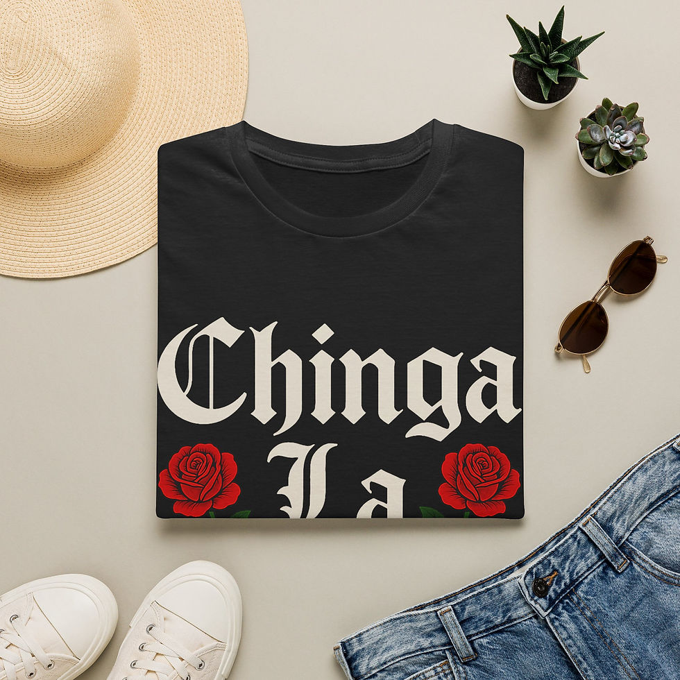 Thumbnail: Chinga La Migra T-Shirt | Spanish Text, Rose Graphic