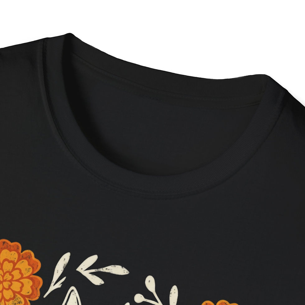 Thumbnail: Aztec Xoloitzcuintli with Marigold Flowers T-Shirt | Ancient Mexican Dog Design
