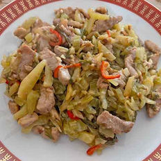 Shredded Pork with Sour Mustard Greens (Giam Tsai Di Ba/Zhu Rou Suan Tsai)