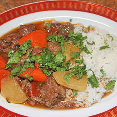 Soy-Braised Beef with Daikon Radish & Carrots