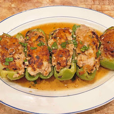 Bell Peppers with Pork & Shrimp Filling and Black Bean Sauce