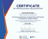 Certificate of professional recognition - Trauma.jpg
