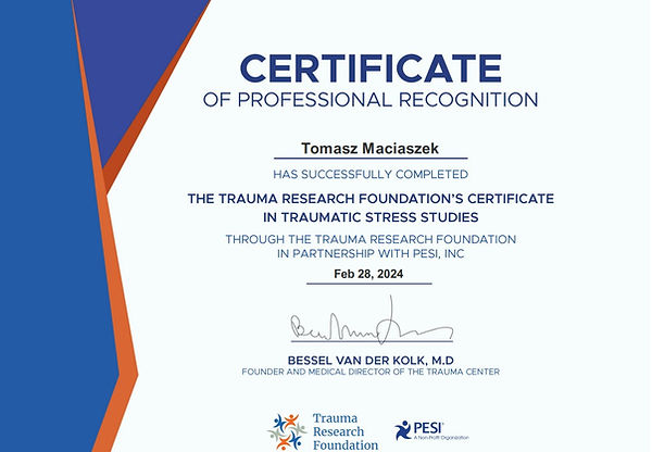 Certificate of professional recognition - Trauma.jpg