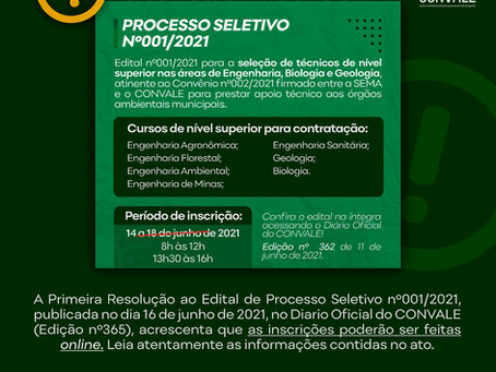 PRORROGAÇÃO DO PRAZO DE INSCRIÇÃO!