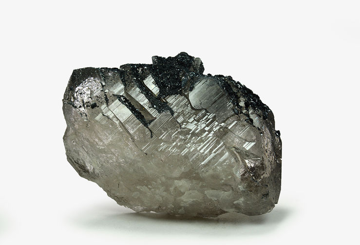 13 centimeter quartz gwindel with hematite 