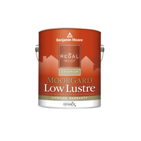 benjamin moore paint can featuring regal select moorguard low lustre exterior paint