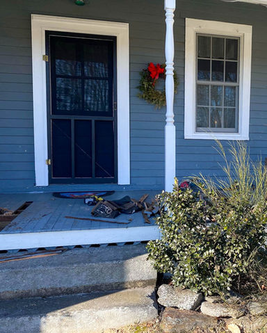 Front porch restoration of historic home in Lebanon CT