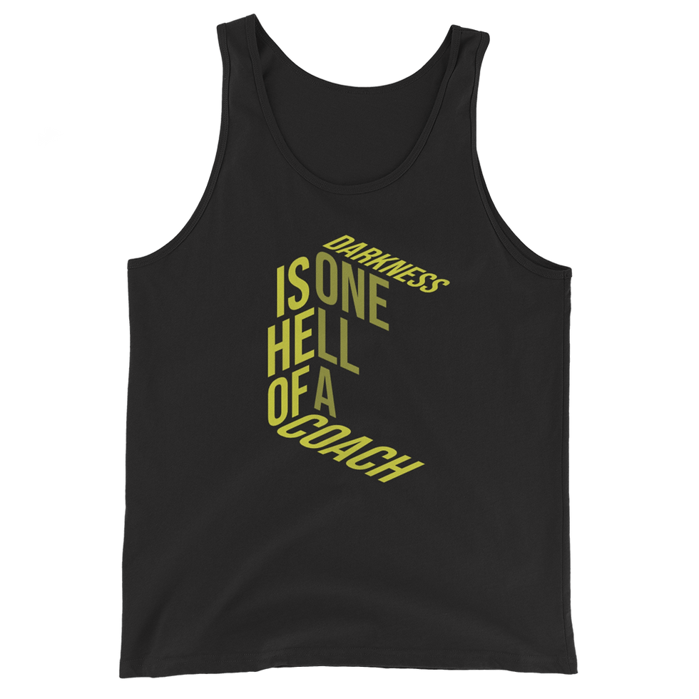 Darkness Is One Hell of a Coach Tank – Motivational Gym Wear