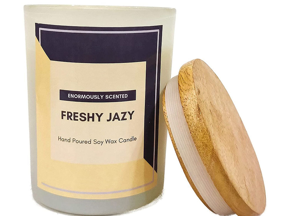 Thumbnail: Floish Decor Premium Scented Frosted Glass Candle With Wooden Lid