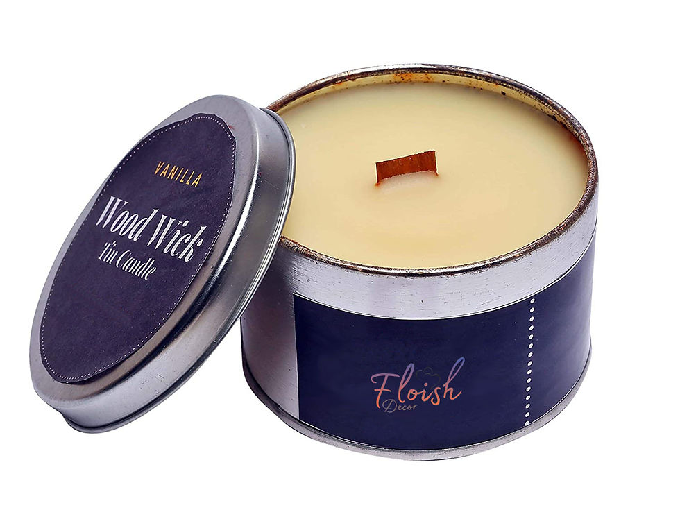 Thumbnail: Floish Decor Premium Scented Tin Woodwick Candle