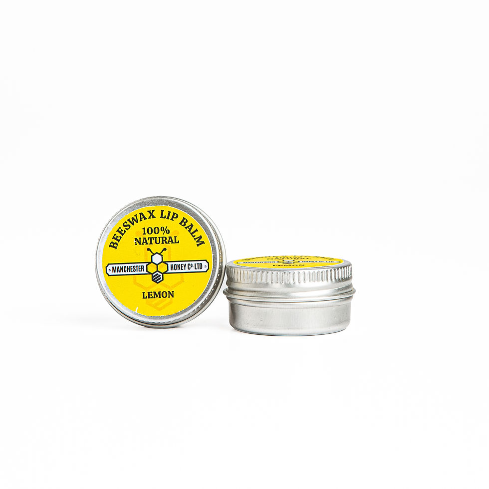 10ml Lemon Lip Balm by Manchester Honey Co. Handcrafted with local beeswax for refreshing, zesty hydration.