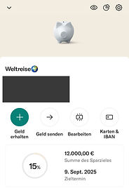 N26 Empfehlung Sortierung von Bankkonto und Sparen