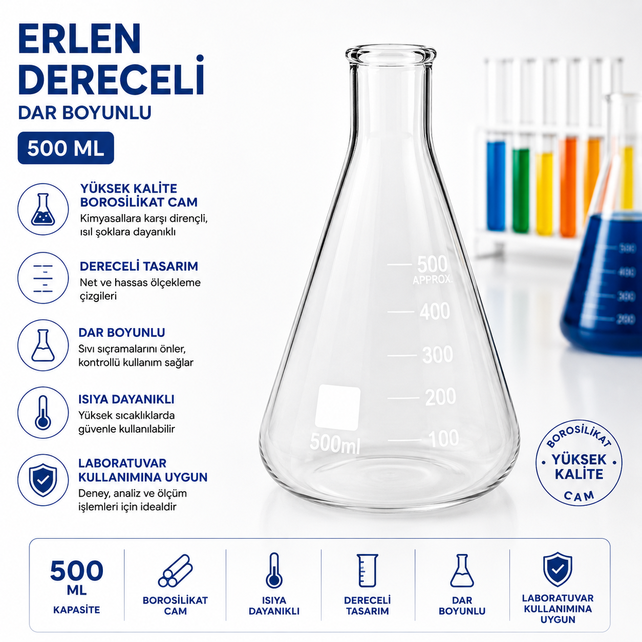 ERLEN DERECELİ DAR BOYUNLU 500 ML