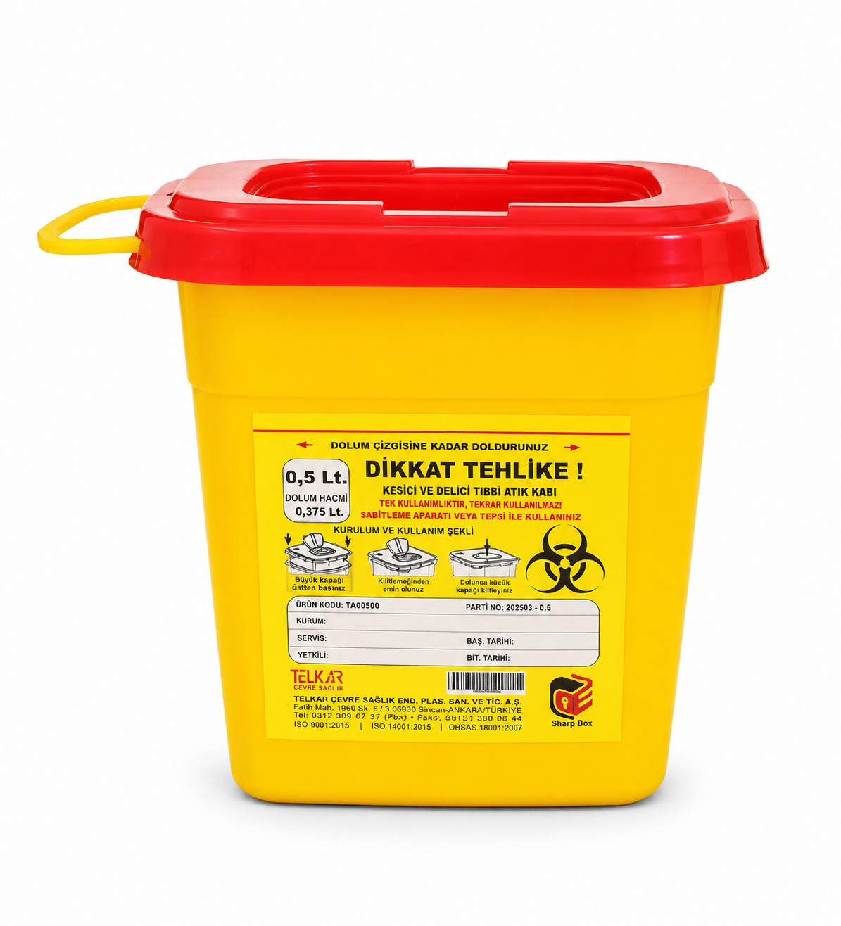 0,5 LT TIBBİ ATIK KUTUSU 