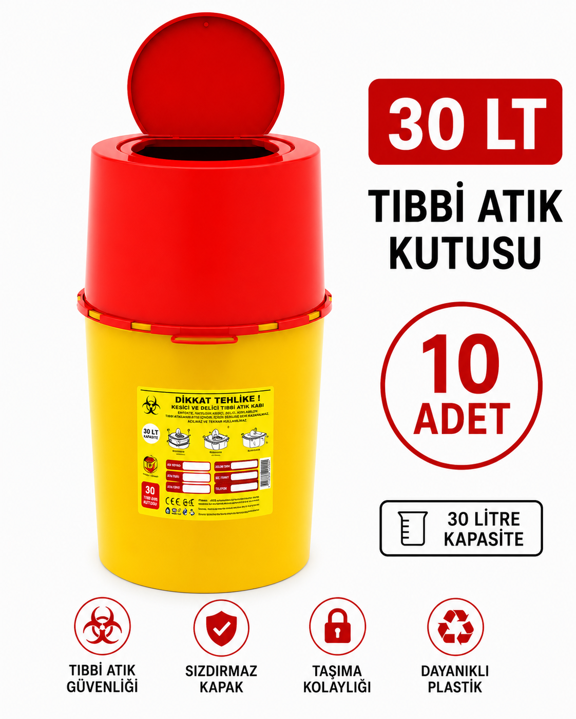 30 LT TIBBİ ATIK KUTUSU 10 ADET