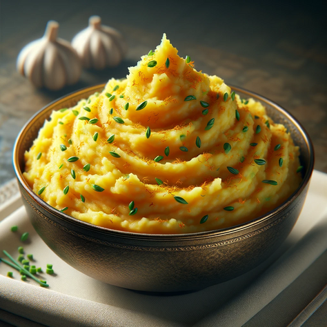 Saffron Garlic Mashed Potatoes