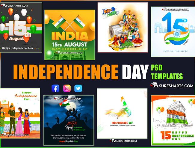 15th August India Independence Day - PSD Templates