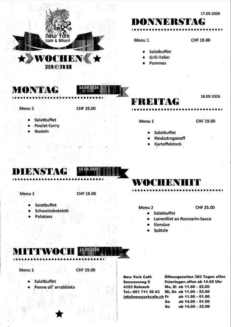 Wochenmenü KW38